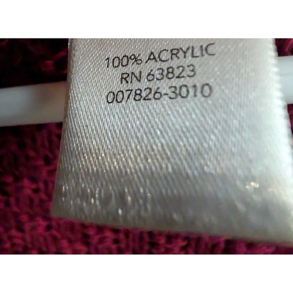 CJ Banks Plus Size 4X Open Front Kimono‎ Cardigan Duster Sweater Berry Red Knit - Picture 4 of 7